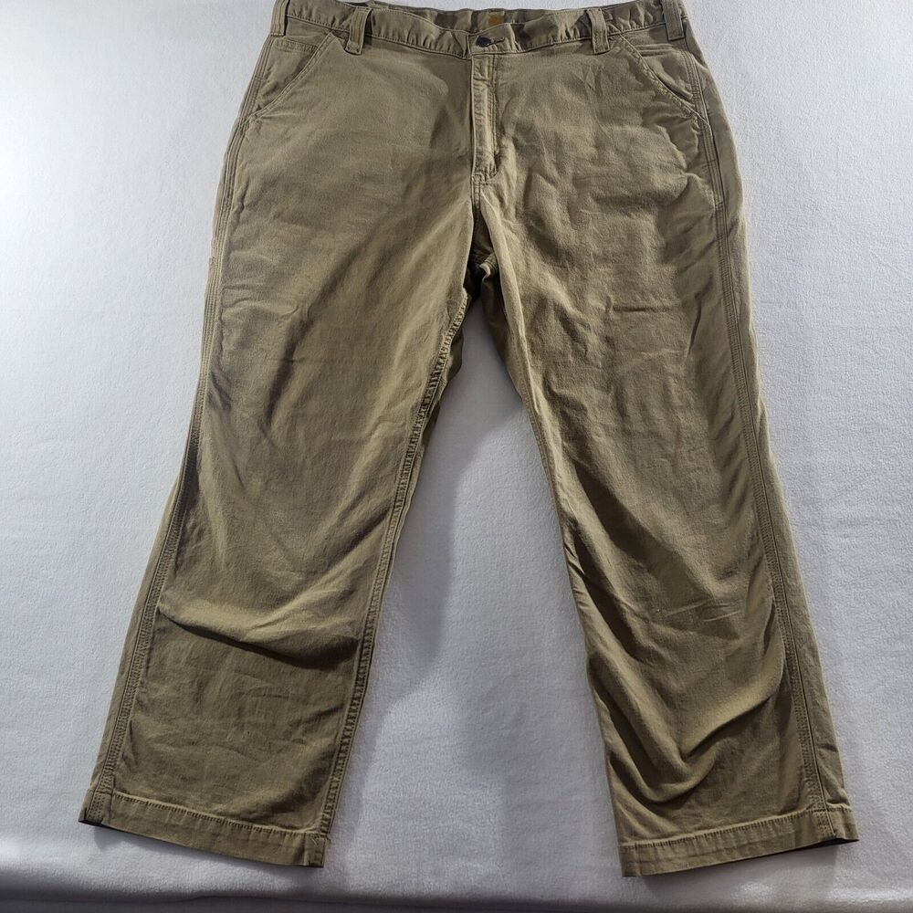 Carhartt Mens 42x28 Relaxed Fit Brown Carpenter Pants Mid Rise Workwear